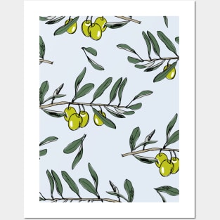 Olives - Mediterranean pattern Posters and Art